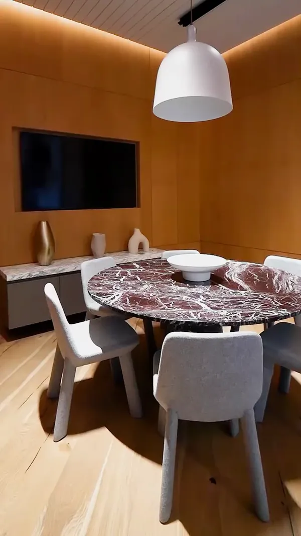 Comedor y sala de un departamento de Origina Santa Fe